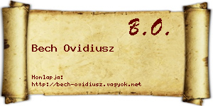Bech Ovidiusz névjegykártya